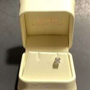 DIAMOND Single Stud Diamond Earring Silver Mount .5 Carat Verified Genuine